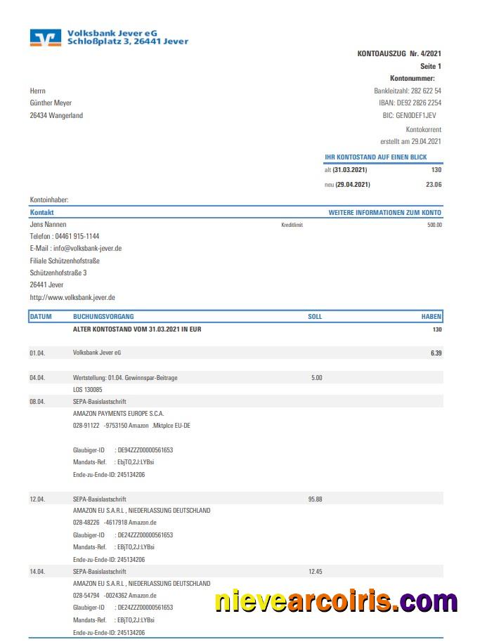 Germany Volksbank Jever excel pdf